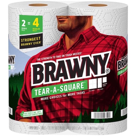 Brawny Brawny Tear-A-Square Paper Towels 100 sheet 2 ply 2 pk 44350